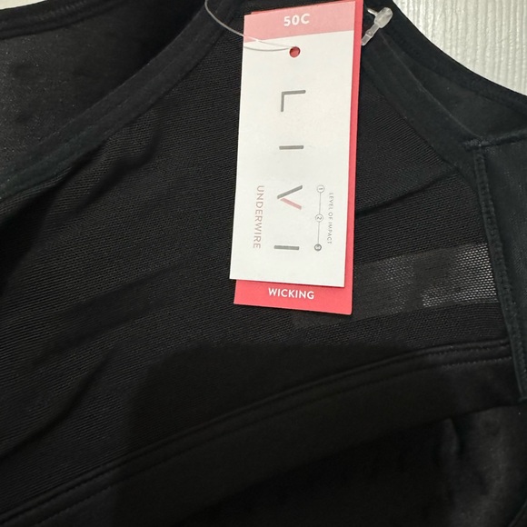 LIVI 50C Black Moisture Wicking High Impact Bra Brand New - Picture 4 of 8